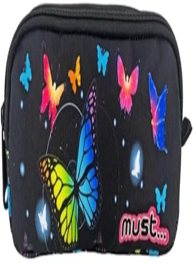 MUST PENCIL CASE ENERGY 21Χ6Χ9 2ZIPPERS BUTTERFLIES